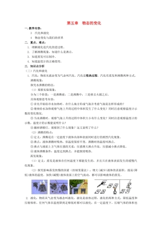 八年级物理上：第五章物态变化复习教案（二）教科版