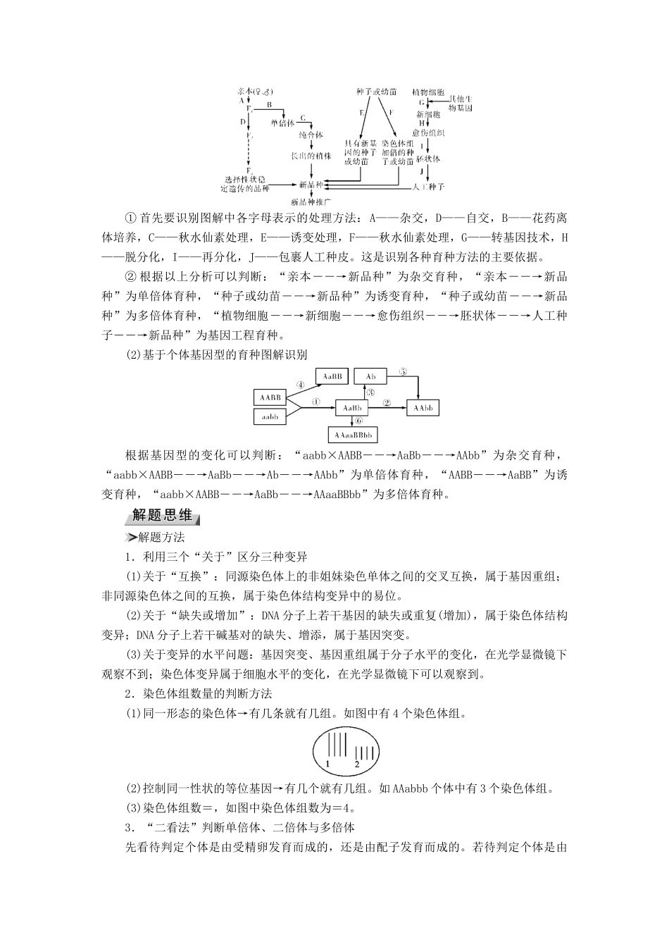 高考生物大一轮复习 第30讲 变异与育种的解题策略优选学案-人教版高三全册生物学案_第2页