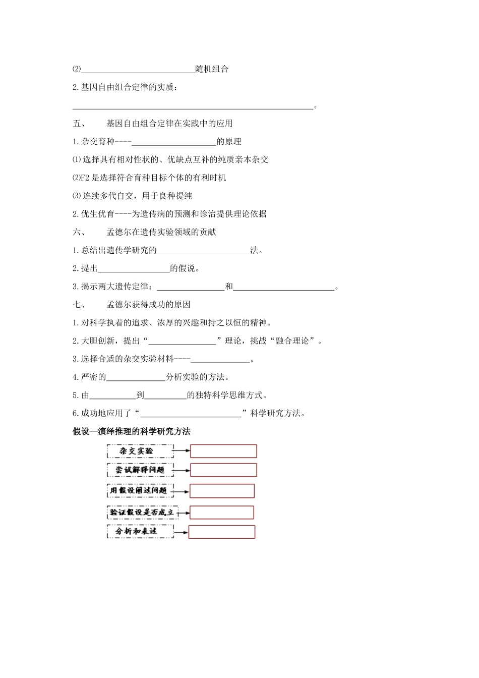 高考生物专题复习 3基因自由组合定律学案-人教版高三全册生物学案_第2页