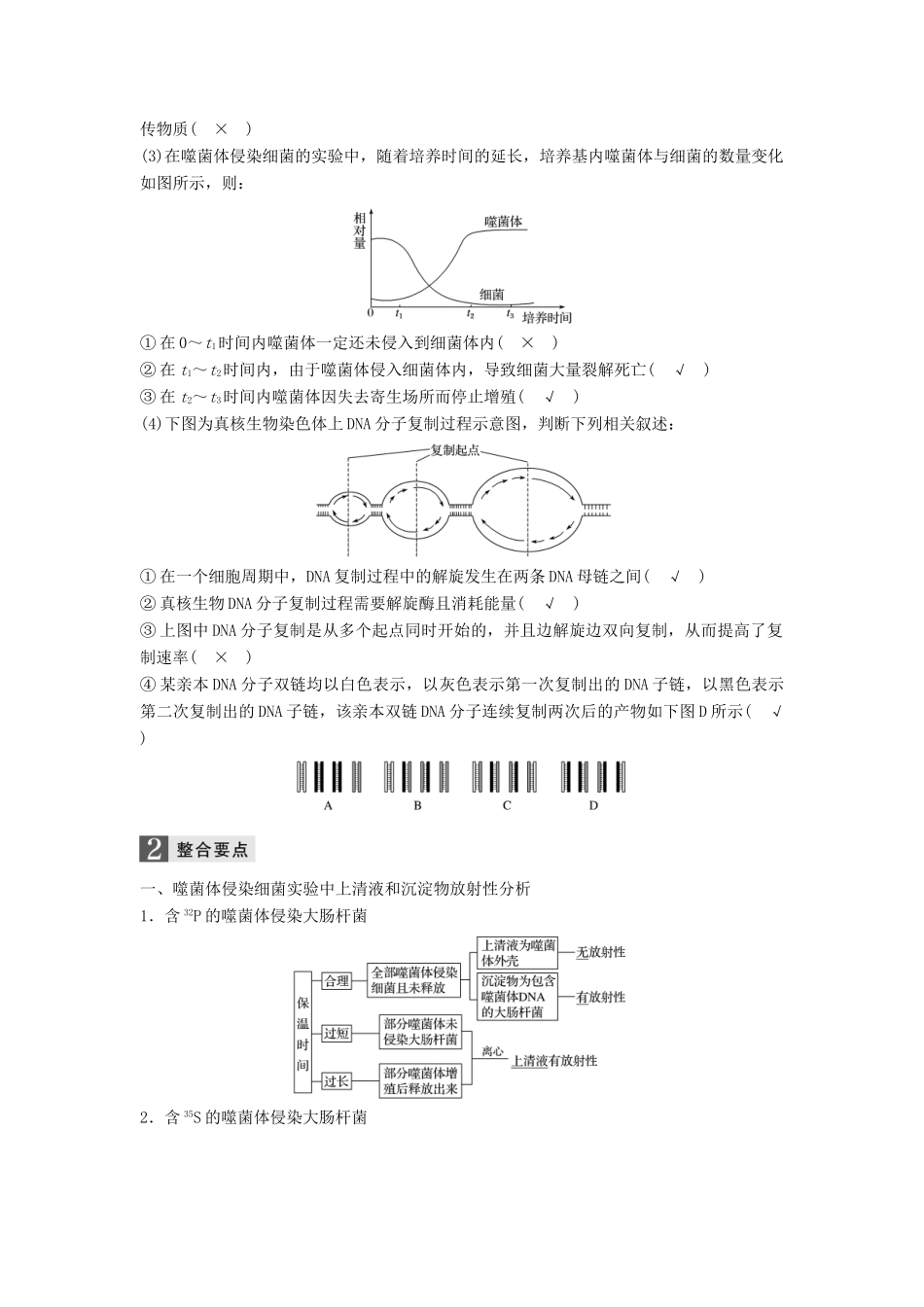 （浙江选考）高三生物二轮专题复习 专题六 遗传的物质基础 考点1 核酸是遗传物质的证据、DNA的结构与复制学案 新人教版-新人教版高三全册生物学案_第3页