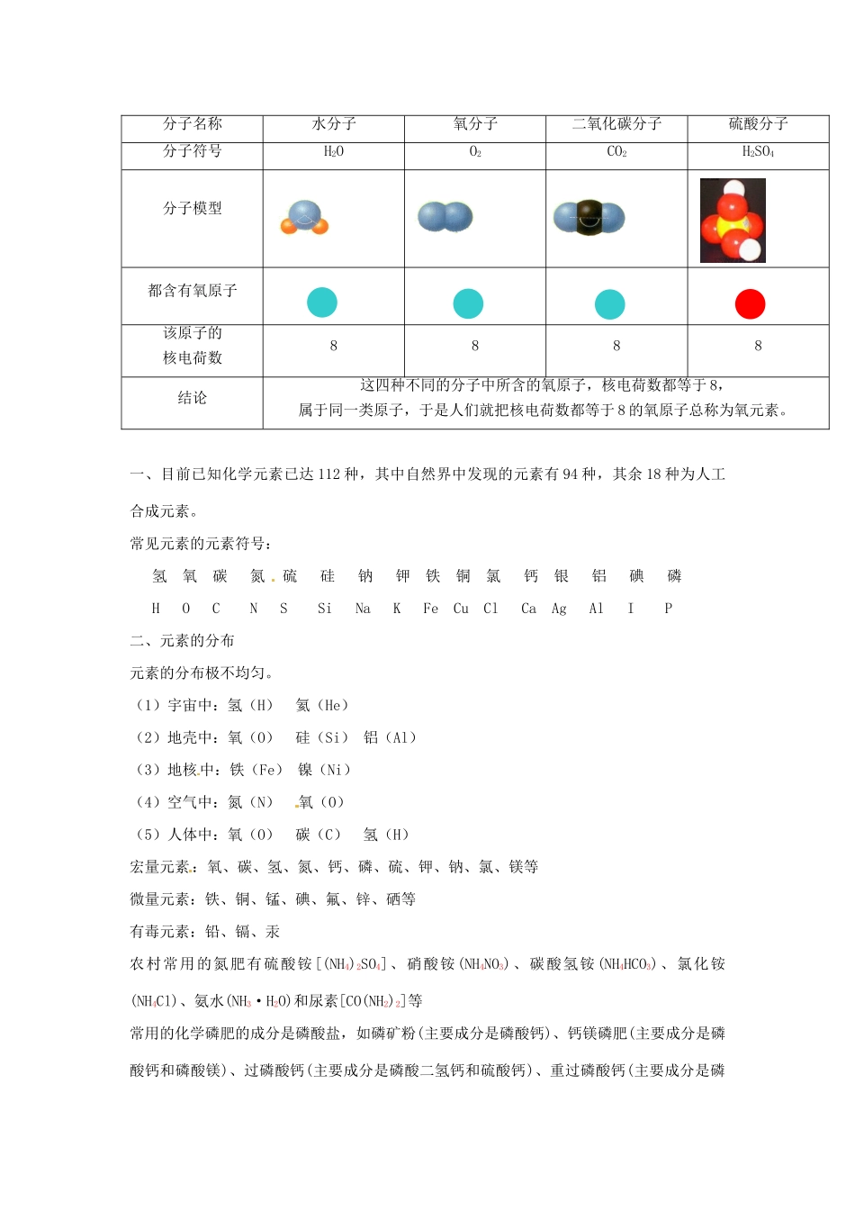 七年级科学下册 第六章 物质的结构教案（知识点+练习） 华东师大版_第2页