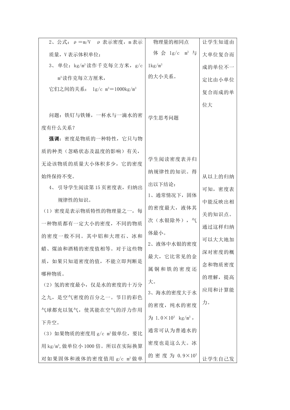 九年级物理 第十一章 多彩的物质世界 第十一章综合名师教案 人教新课标版_第3页