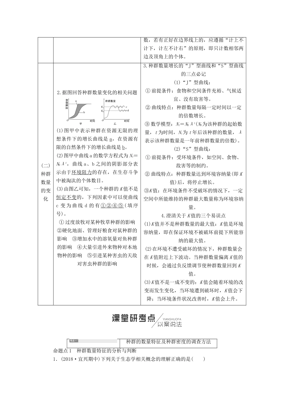 （江苏专版）高考生物一轮复习 第三部分 稳态与环境 第三单元 种群和群落学案-人教版高三全册生物学案_第2页