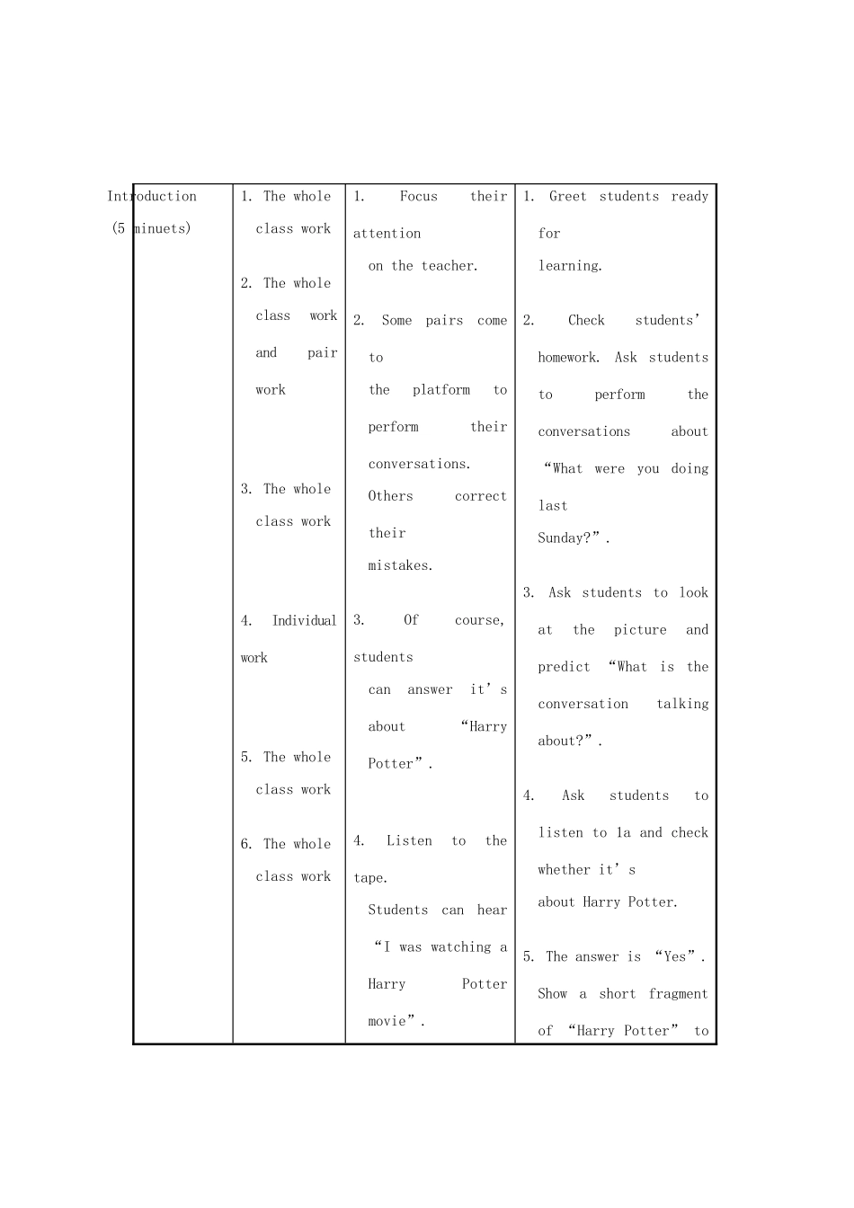 八年级英语上册 Unit 3 Our Hobbies Topic 3 What were you doing at this Section B教案 （新版）仁爱版_第3页