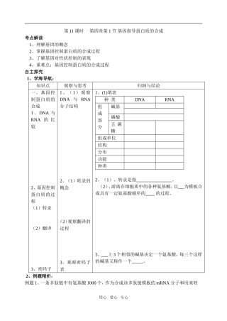 第11课时第四章第1节基因指导蛋白质的合成