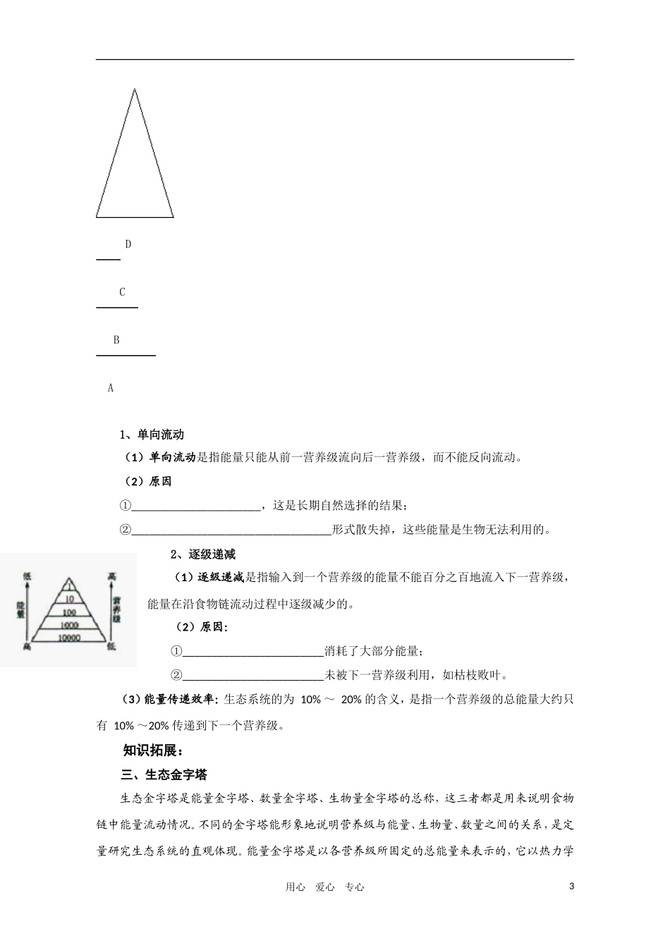高二生物 生态系统的能量流动精华学案 新人教版_第3页