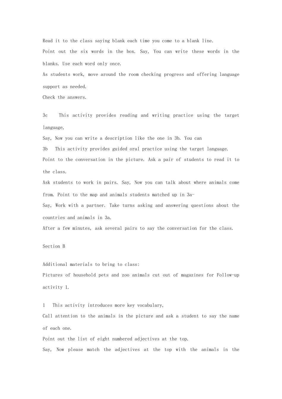 七年级英语下册 Unit3why do you like koalas教案 人教新目标版_第3页