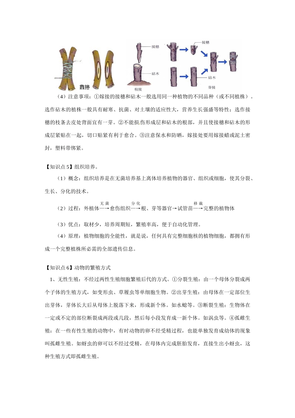 八年级科学上册 植物的营养繁殖和动物的繁殖方式教案 鄂教版_第3页