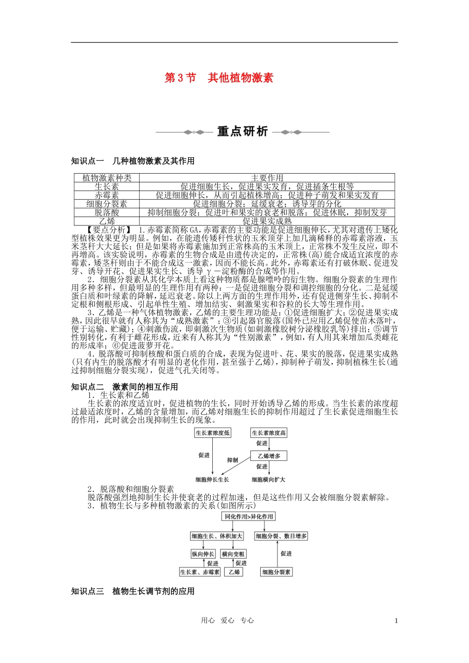 10-11学年高中生物 第三章植物的激素调节第3节同步学案 新人教版必修3_第1页