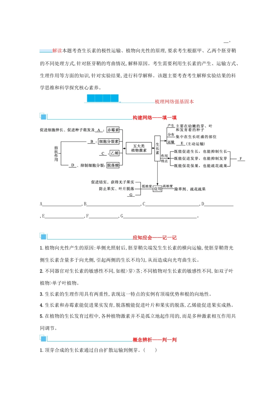 2021高考生物二轮复习 第6讲 植物的激素调节学案-人教版高三全册生物学案_第3页