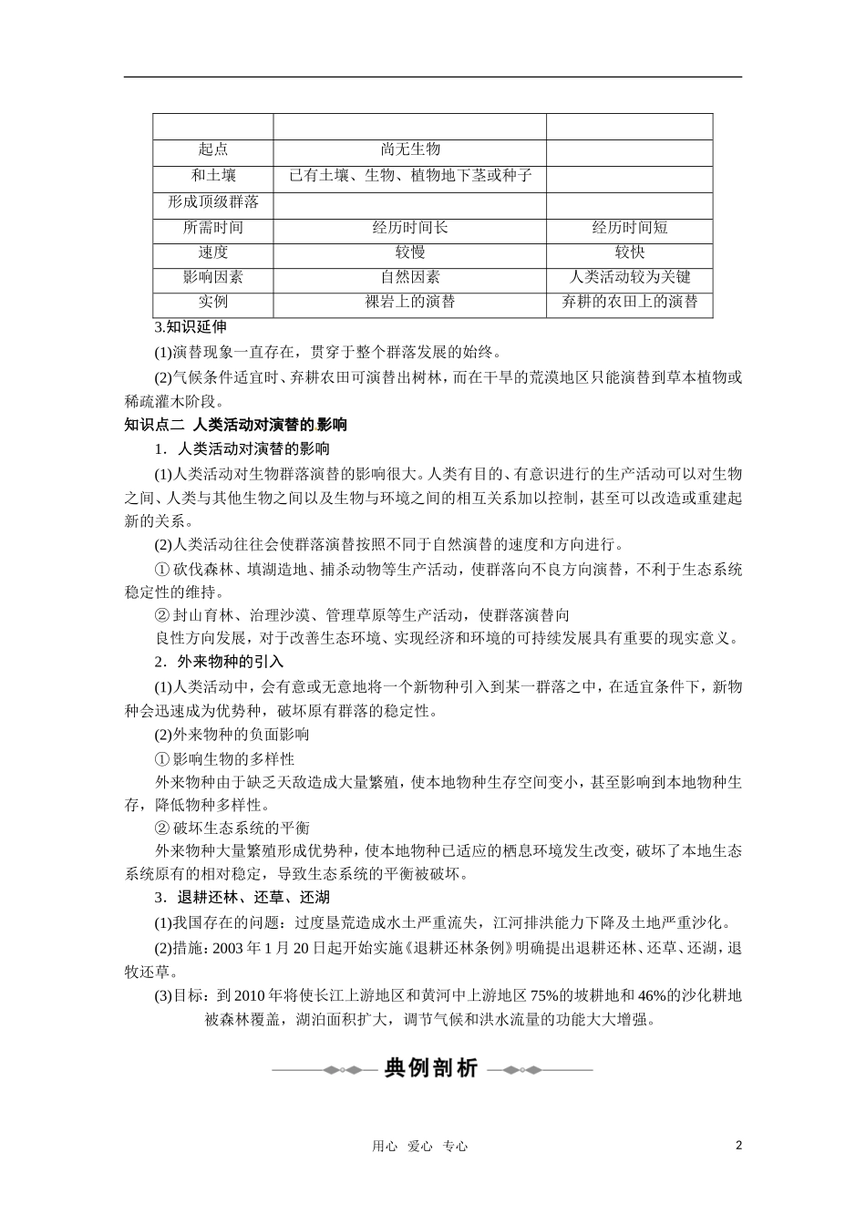 高中生物 4.4《群落的演替》学案（1） 新人教版必修3_第2页