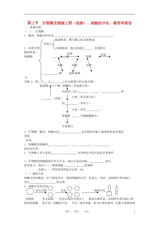 高考生物冲刺 细胞分化、衰老、癌变和细胞工程学案 新人教版