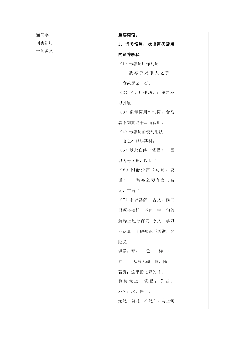 中考语文 八下 文言文复习教案-人教版初中九年级全册语文教案_第3页