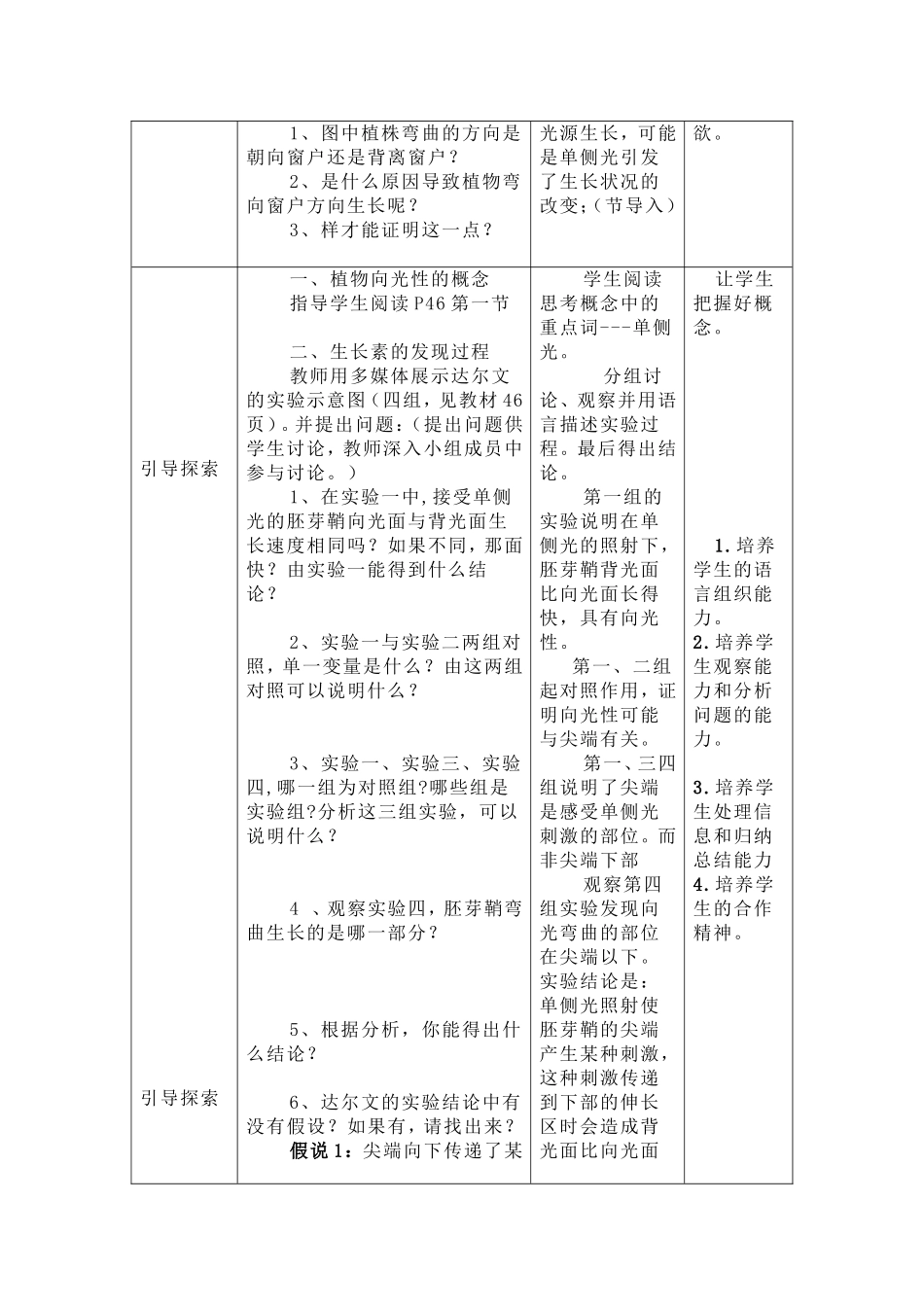 生长素的发现教学设计MicrosoftWord文档_第2页