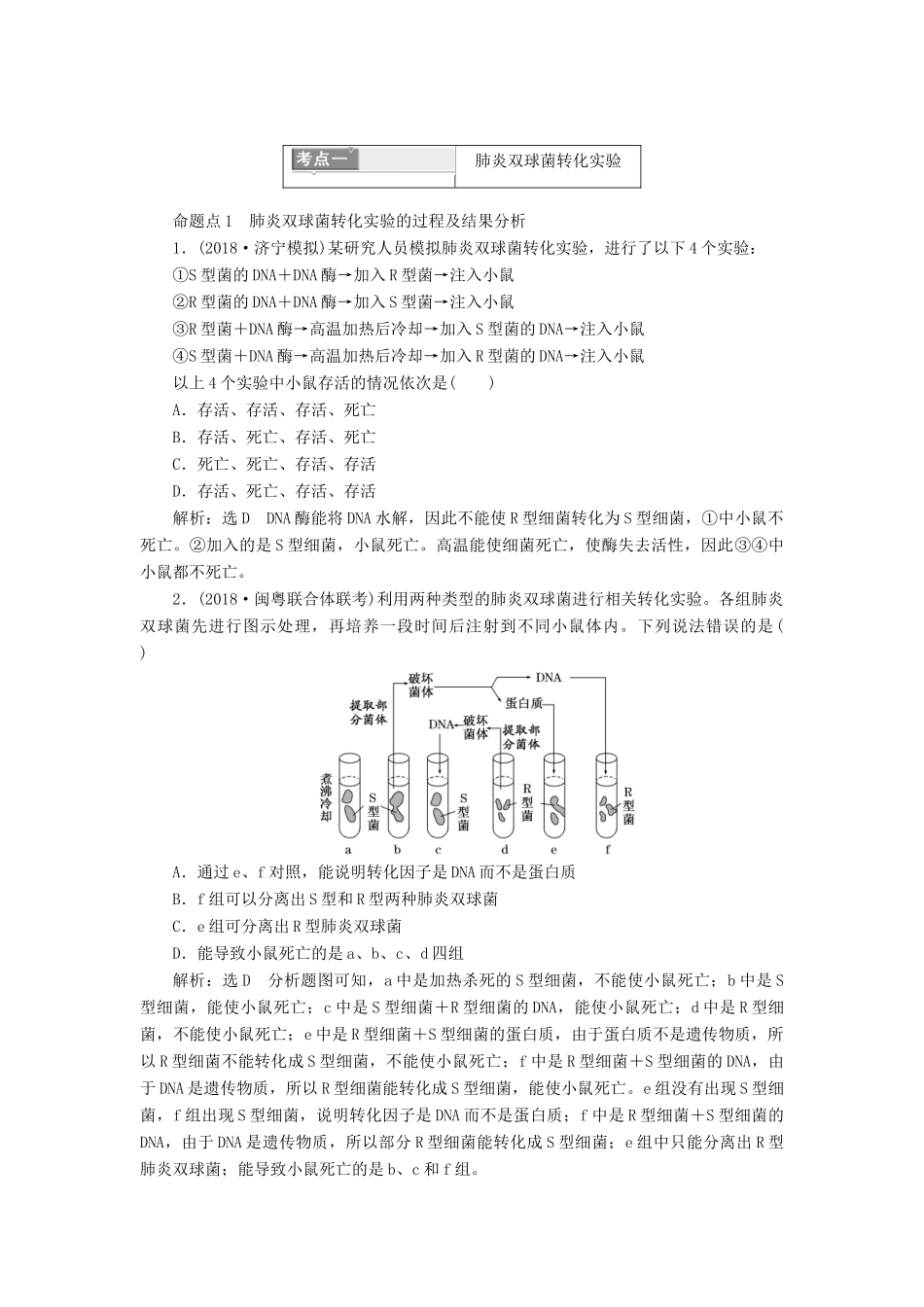 （江苏专版）高考生物一轮复习 第二部分 遗传与进化 第二单元 基因的本质与表达学案-人教版高三全册生物学案_第3页