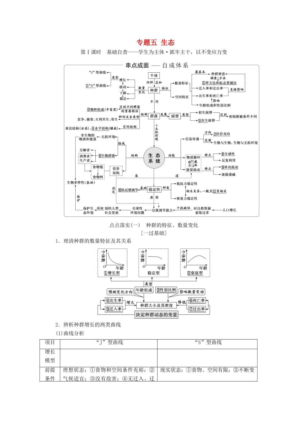 高考生物二轮复习 专题五 生态学案-人教版高三全册生物学案_第1页