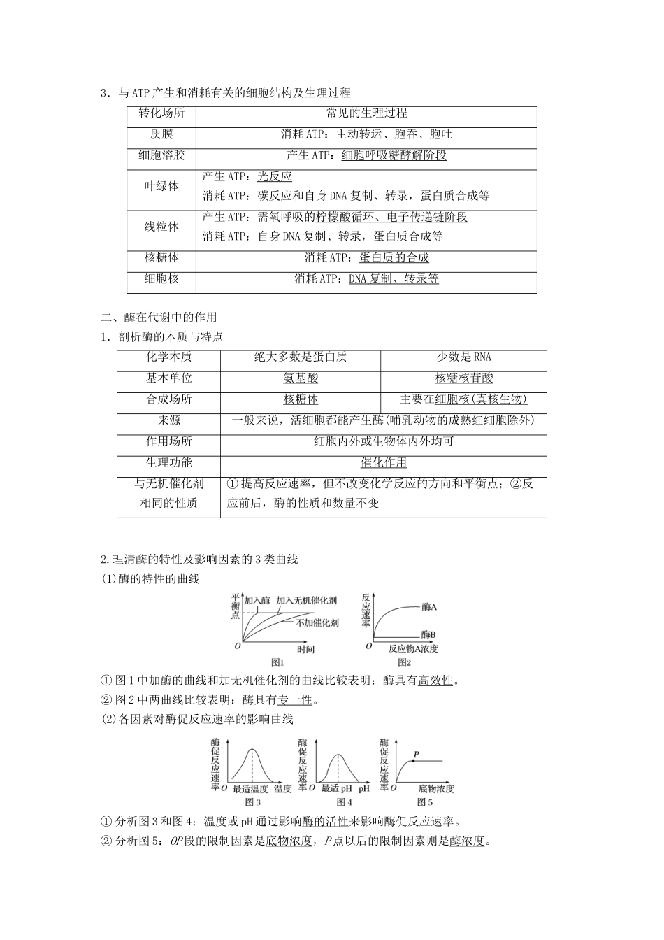 （浙江选考）高三生物二轮专题复习 专题二 ATP、酶与物质运输 考点1 ATP与酶学案 新人教版-新人教版高三全册生物学案_第3页