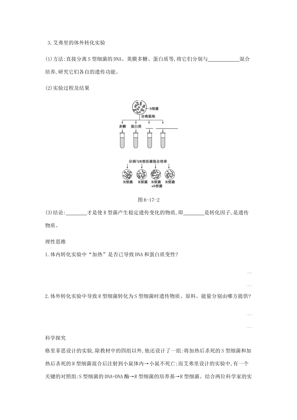 高考生物一轮复习 第6单元 遗传的分子基础听课学案-人教版高三全册生物学案_第2页