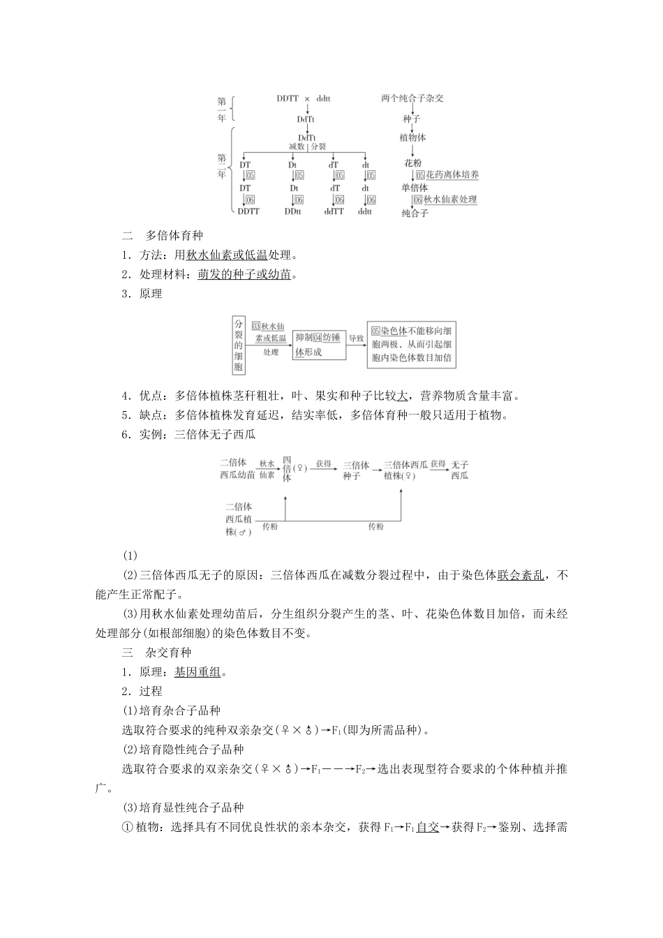高考生物一轮复习 第7单元 生物变异、育种和进化 第23讲 染色体变异与育种 第2课时 生物变异在育种上的应用学案 新人教版必修2-新人教版高三必修2生物学案_第2页