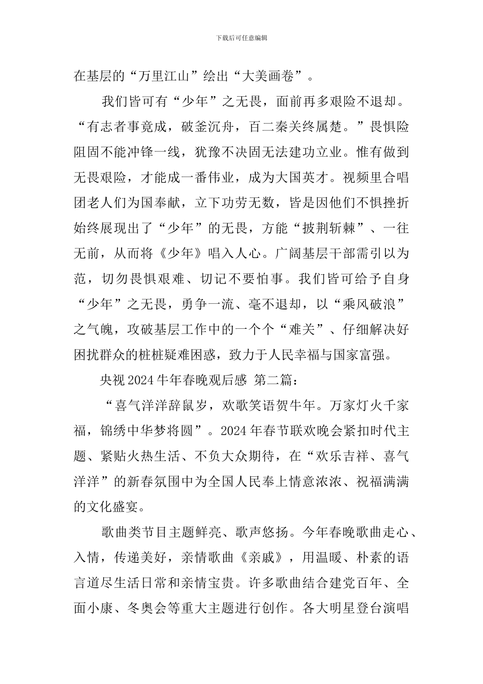 央视2024牛年春晚观后感_第3页