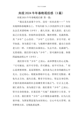 央视2024牛年春晚观后感