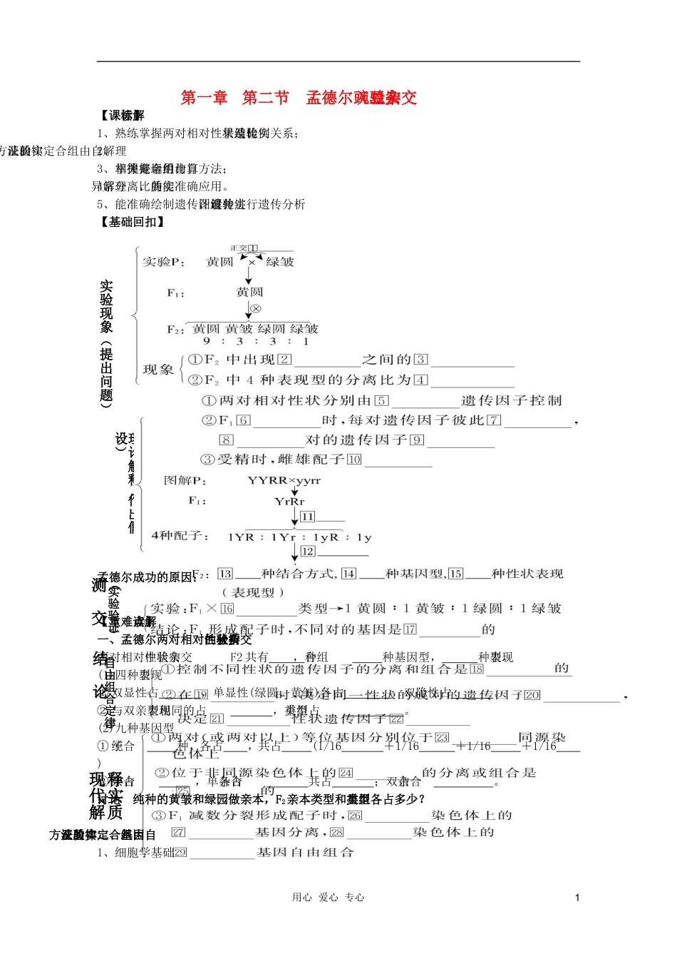 高考生物一轮复习 孟德尔豌豆杂交实验（二）导学案 必修2_第1页