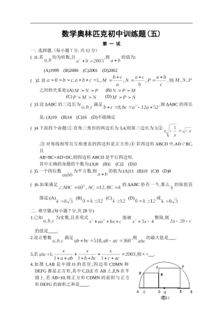初中奥数训练题五