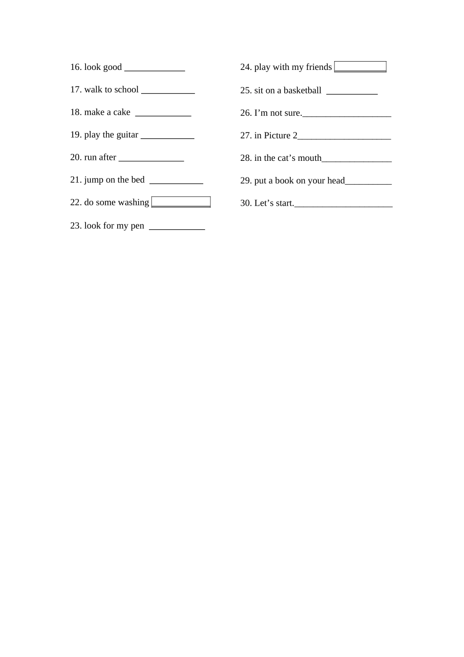 五年级英语词组调研卷_第2页