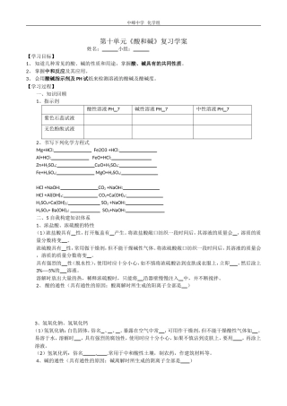 酸和碱复习学案