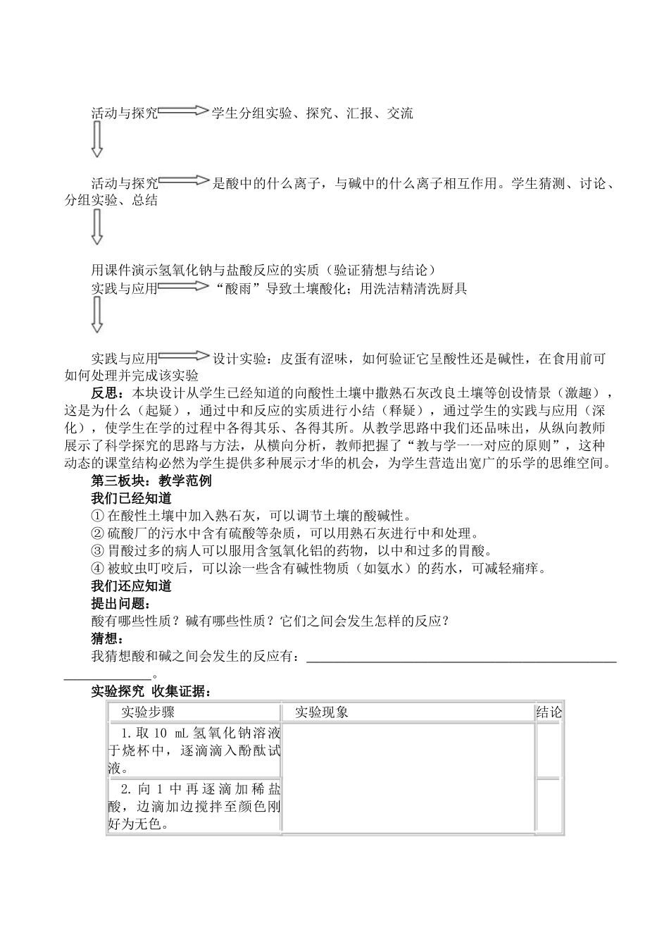 九年级化学下册102酸和碱之间会发生什么反应教案1人教新课标版_第2页