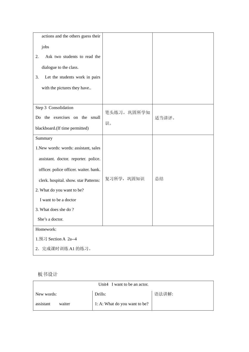 七年级英语下学期Unit4教案2_第3页