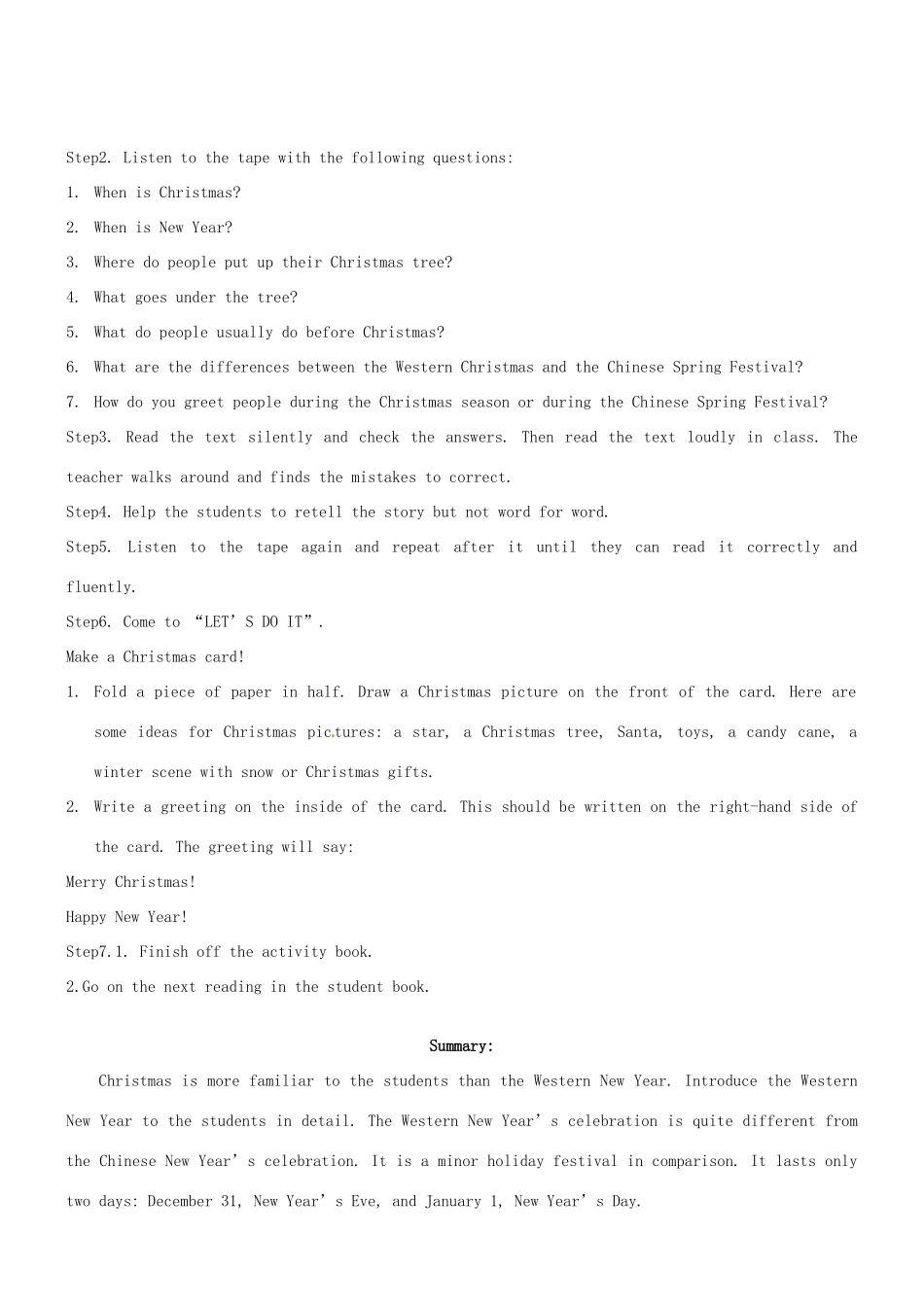 八年级英语上册 Unit 8 Lesson 64 Unit Review教案 冀教版_第3页