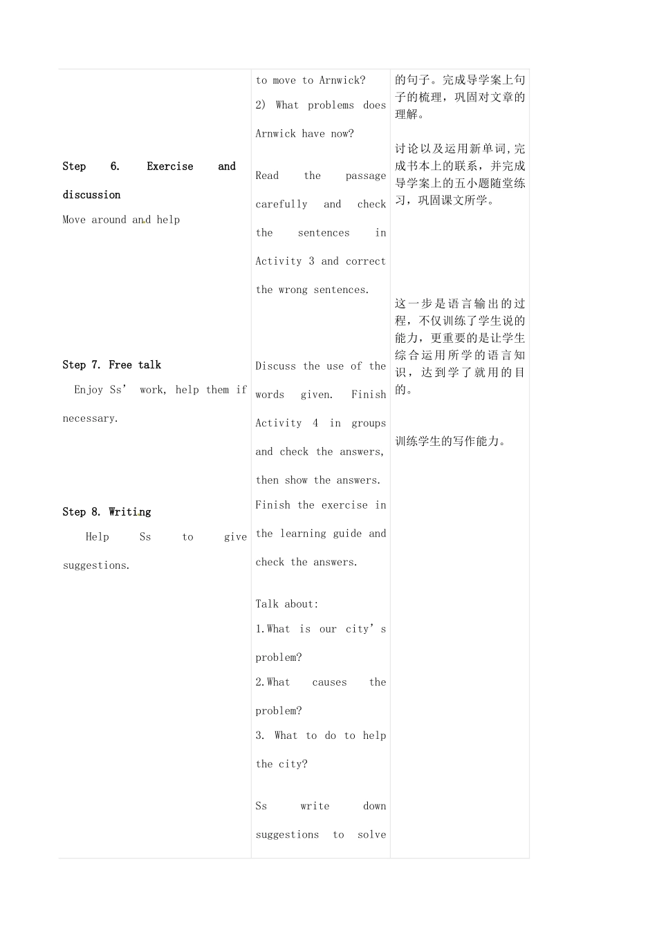八年级英语上册 Module 9 Unit 2 Arnwick was a city with 200，000 people教学设计 （新版）外研版-（新版）外研版初中八年级上册英语教案_第3页