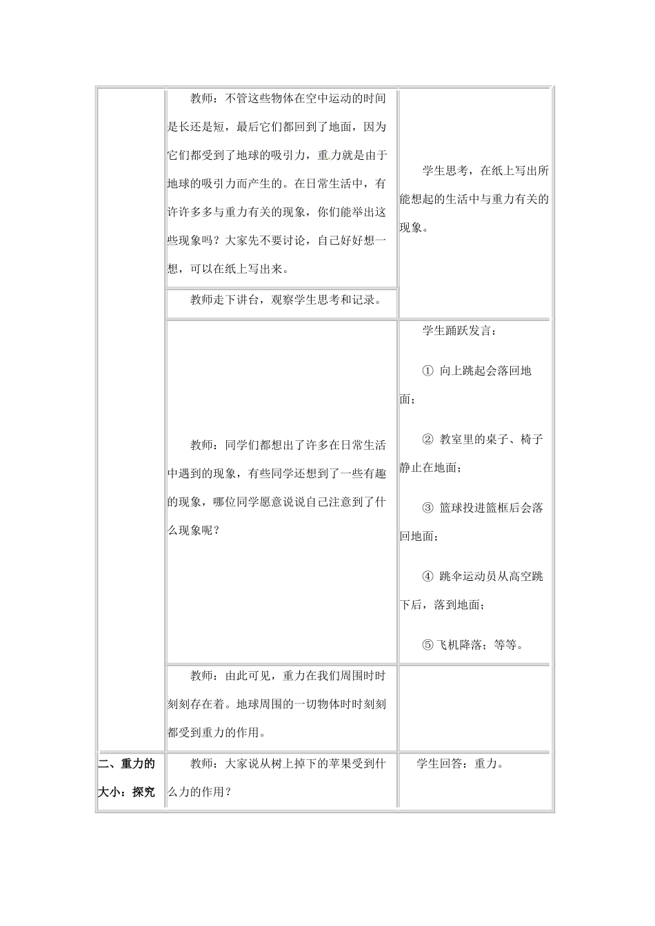 八年级物理下册 第七章 力 4 重力教案 （新版）教科版-（新版）教科版初中八年级下册物理教案_第3页