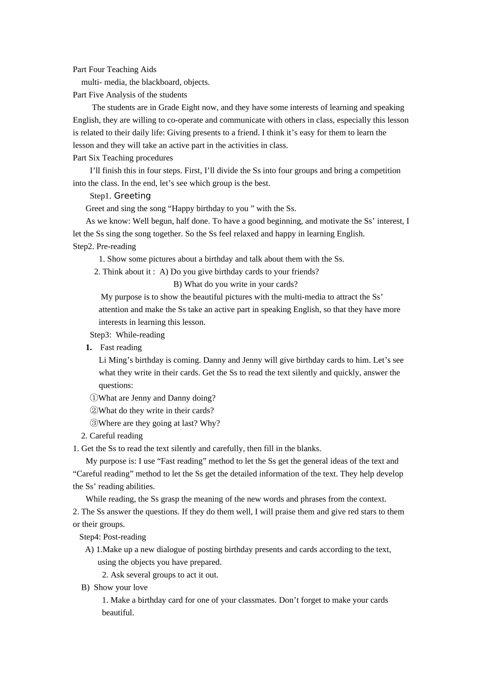 八年级英语上册Lesson22 Presents from Canada说课稿冀教版_第2页