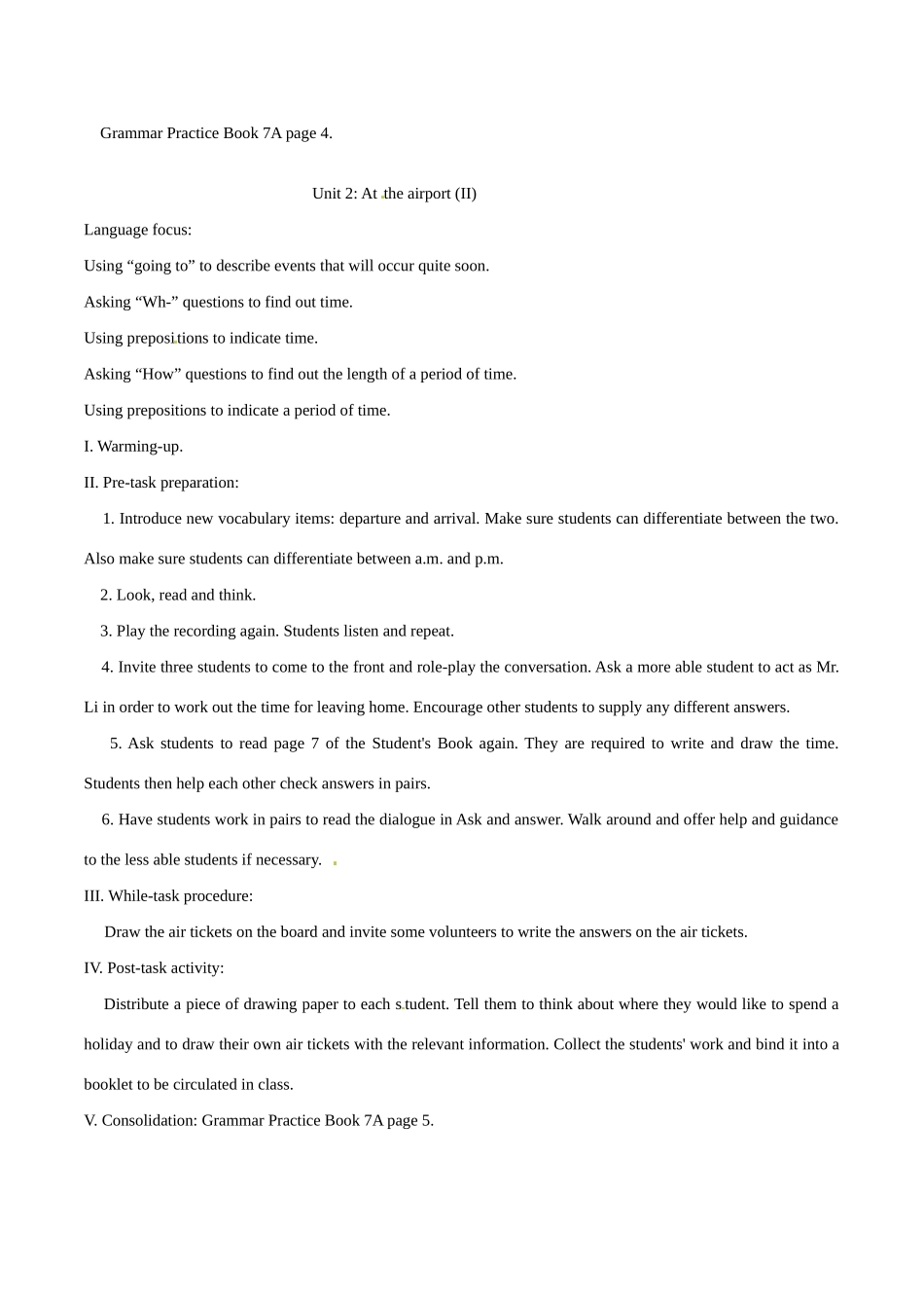 七年级英语：Module 1 Unit 2 At the airport教案上海牛津版_第2页