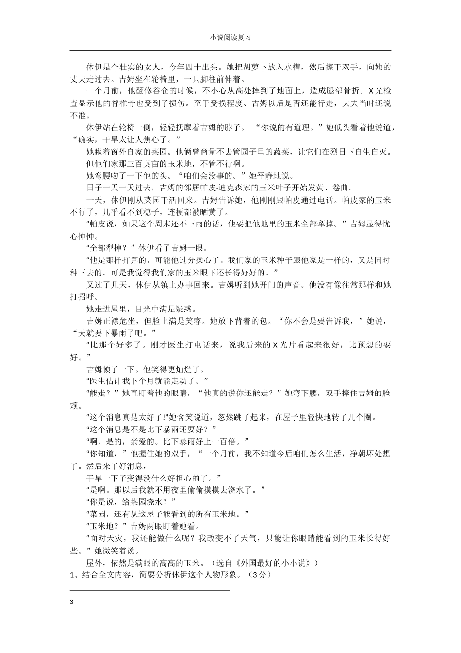 小说阅读复习（四）_第3页