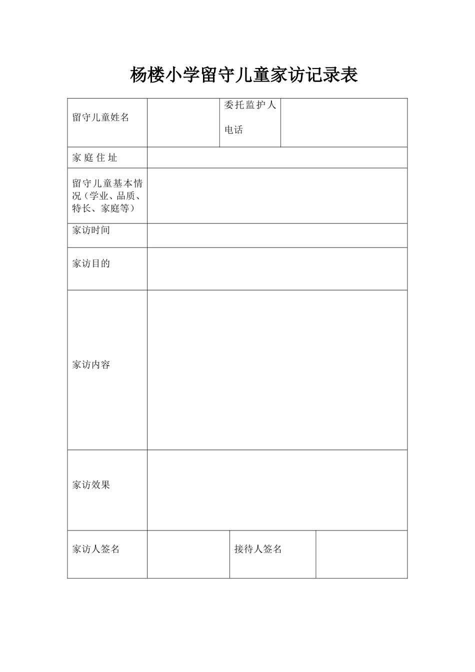 小学校留守儿童家访记录表_第2页