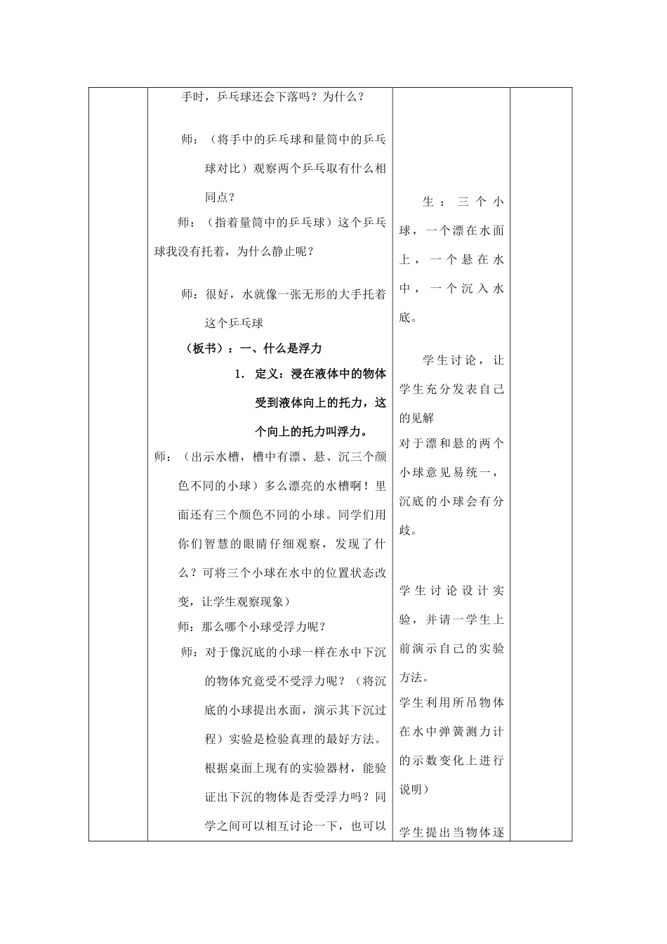 八年级物理下册 第十章《四 浮力》教案 苏科版-苏科版初中八年级下册物理教案_第3页