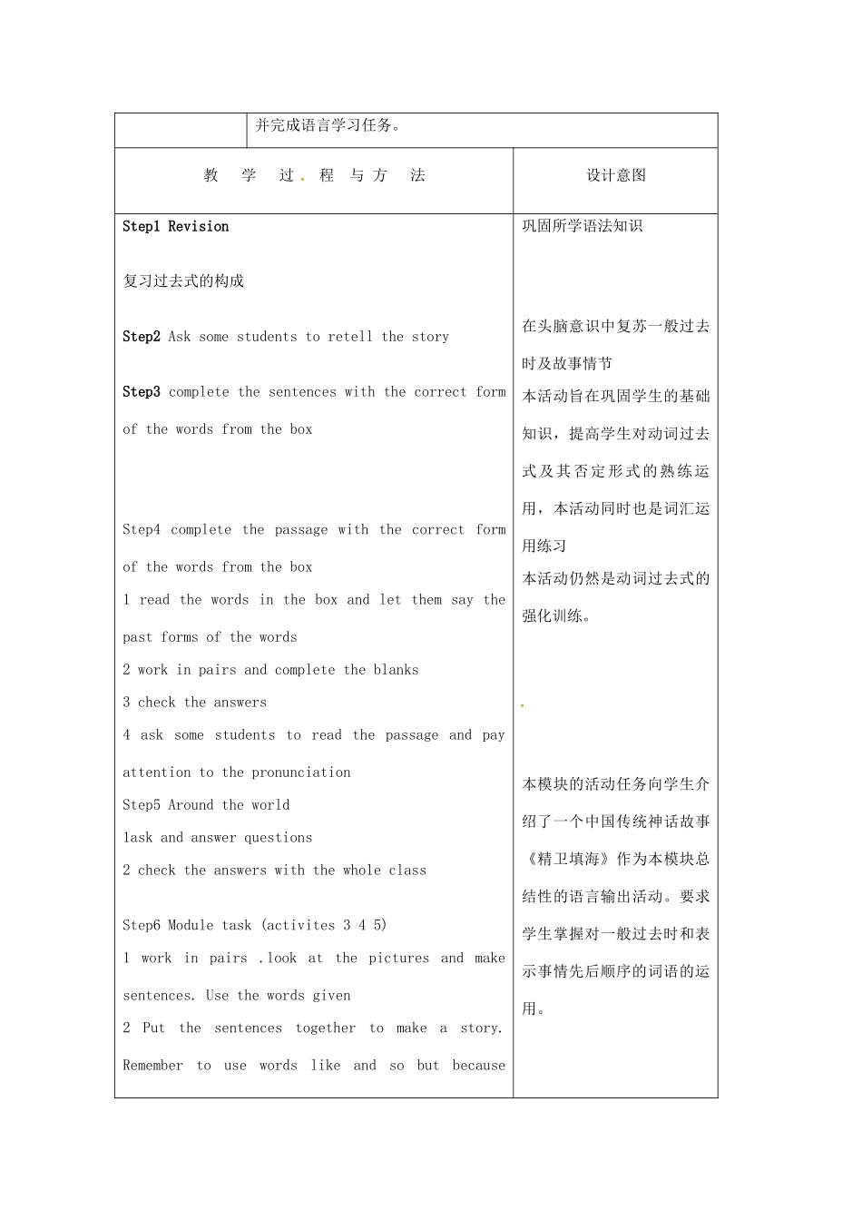 天津市宝坻区新安镇七年级英语下册 Module 8 Story time Unit 3 Language in use教学设计 （新版）外研版-（新版）外研版初中七年级下册英语教案_第3页