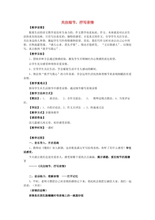 中考语文 作文复习《关注细节 抒写亲情》教案-人教版初中九年级全册语文教案