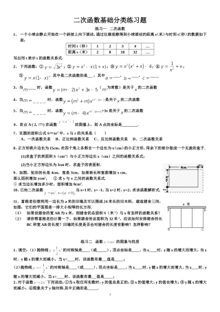 二次函数基础分类练习题(含答案)