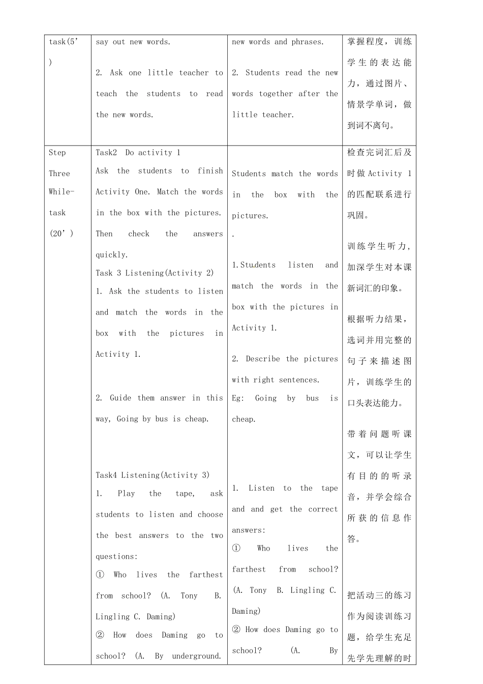 八年级英语上册 Module 4 Planes，ships and trains Unit 1 He lives the farthest from school教案 （新版）外研版-（新版）外研版初中八年级上册英语教案_第2页