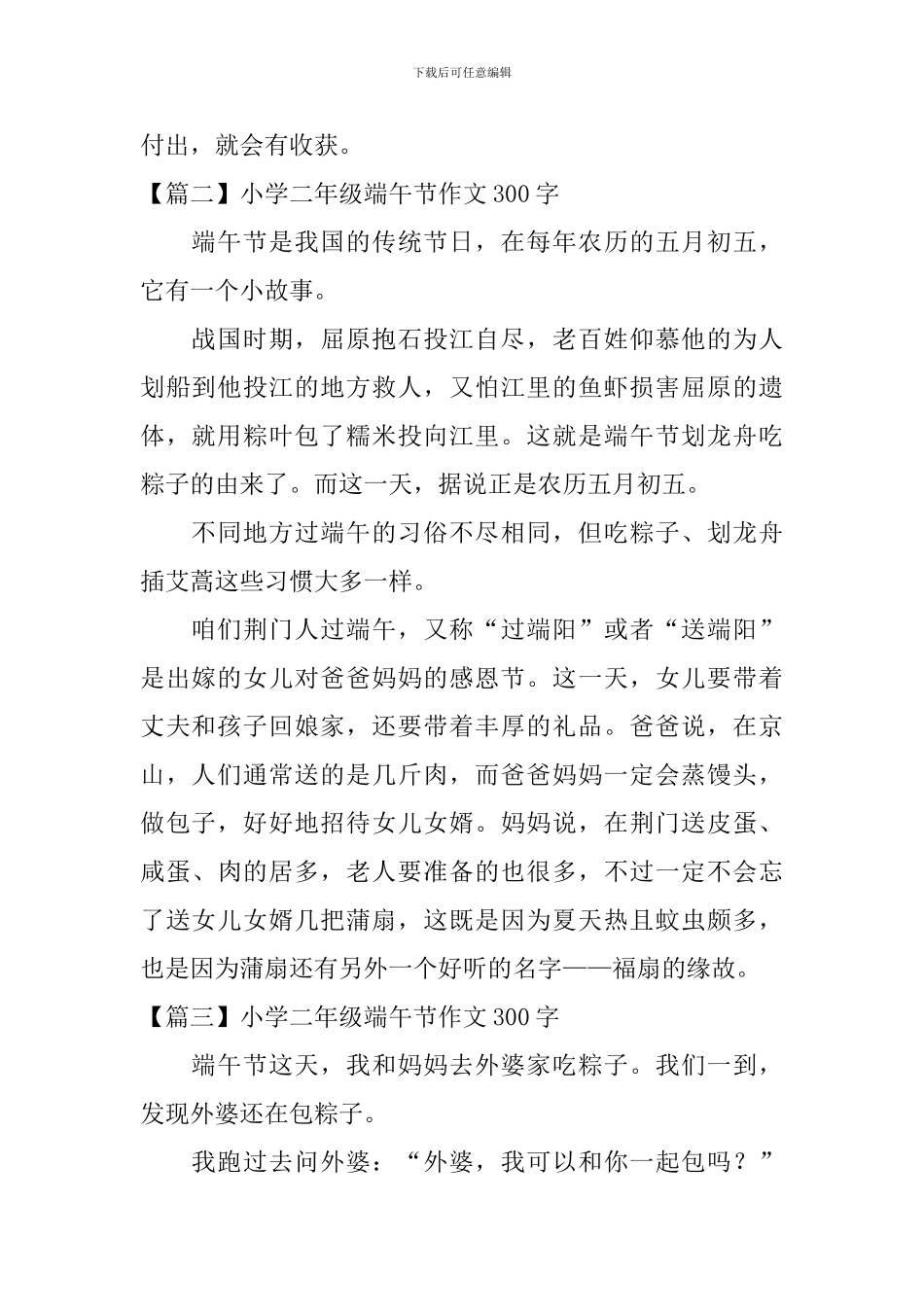 小学二年级端午节作文300字六篇_第2页