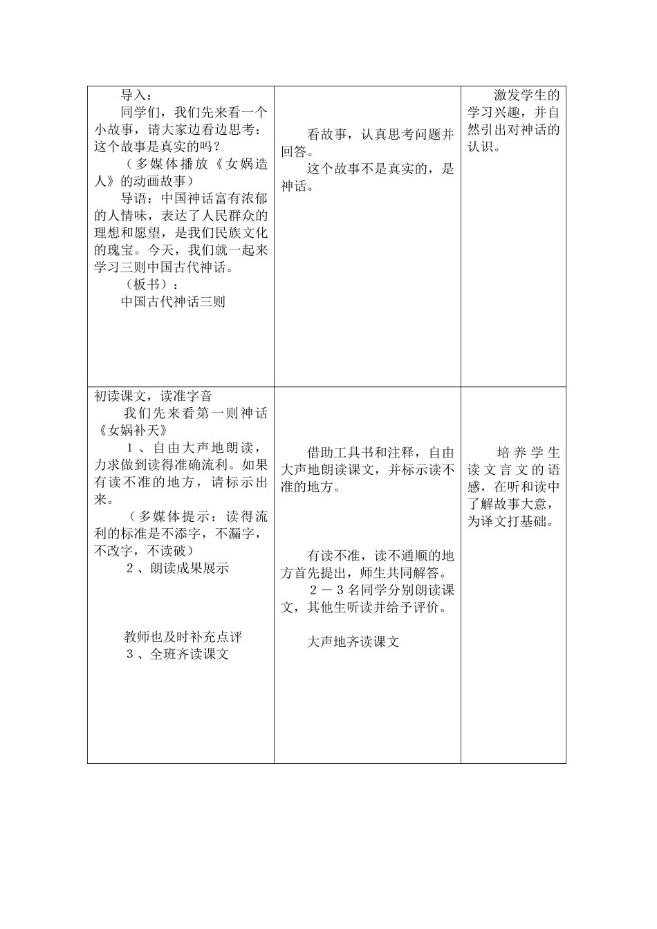 七年级语文上：第1课《中国古代神话三则》教案（冀教版）_第2页