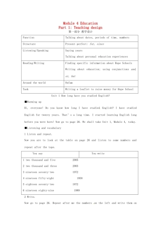 八年级英语上册 Module 4 Unit 1 How long have you studied English教案 外研版