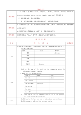 天津市静海县沿庄镇度七年级英语上册 Module 6 A trip to the zoo Unit 2 The tiger lives in Asia教案 （新版）外研版-（新版）外研版初中七年级上册英语教案