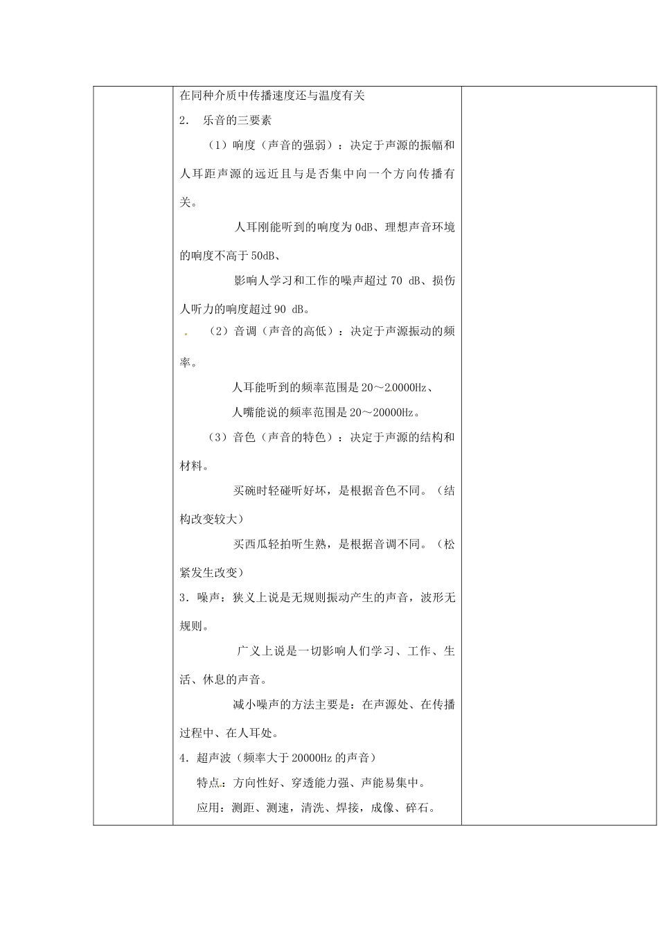 云南省大理州苗尾九年制学校八年级物理上册《第一章 声现象复习》教案 新人教版_第2页