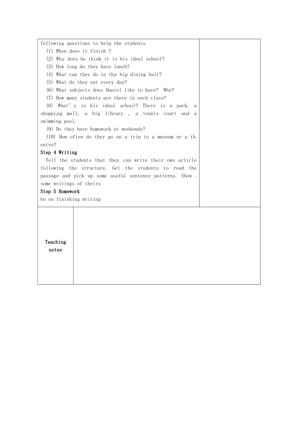 八年级英语上册 Unit 2 School Life Task教案 （新版）牛津版-（新版）牛津版初中八年级上册英语教案_第2页