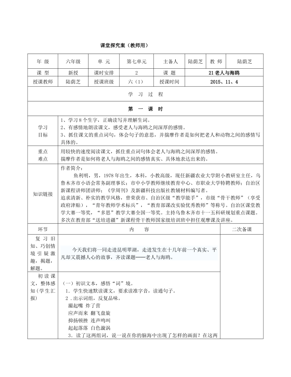 老人与海鸥教案_第1页